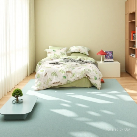Green plant pattern pure cotton bedding four-piece set, quilt bedding set, home textile Green plant pattern pure cotton bedding four-piece set, quilt bedding set, home textile